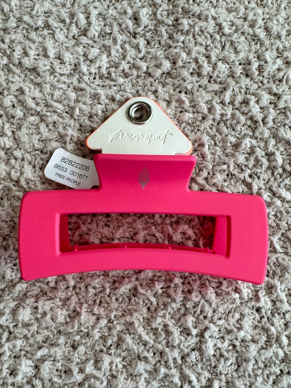 Free People Movement Hot Pink Rectangle Hair Claw Clip